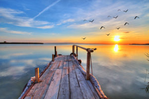 lifestyle sunset lake meditation